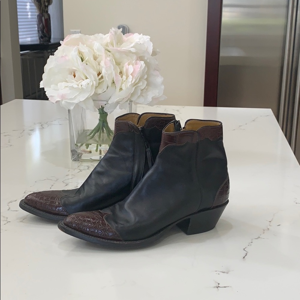 Leather booties